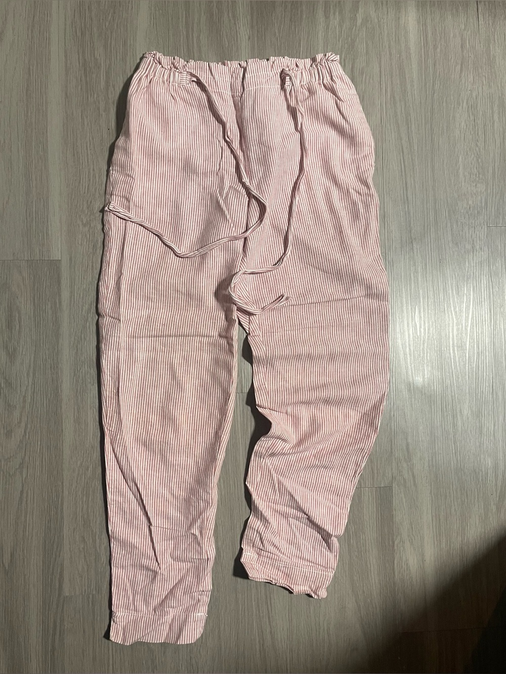 Pink Striped Drawstring Lounge Pants